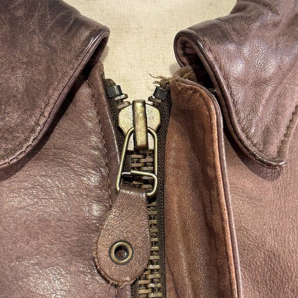 Vintage 80s G-III Leather Bomber Jacket Brown Small - Picture 9 of 13